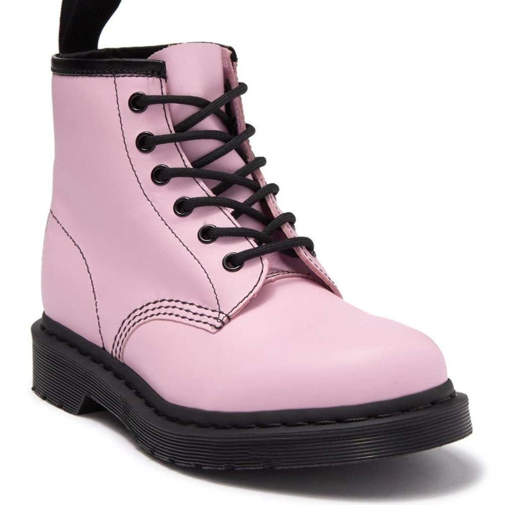 Doc Martens 101 6-Eyelet Leather Boot-Baby Pink